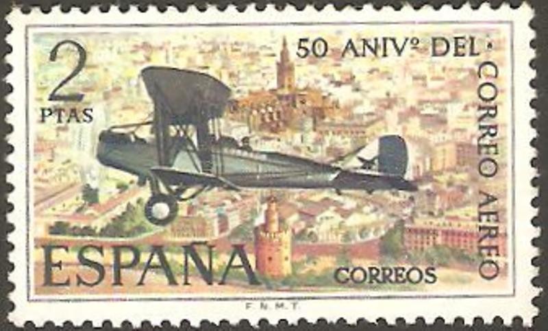 2059 - 50 anivº del correo aéreo, de havilland dh-9