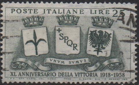 40 aniv. d' l' Victoria en l' Primera Guerra Mundial, Armars d' Trieste, Roma y Treto