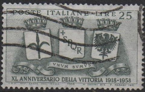 40 aniv. d' l' Victoria en l' Primera Guerra Mundial, Armars d' Trieste, Roma y Treto