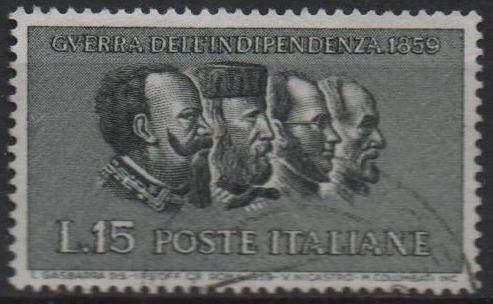 Victor Manuel II, Garibaldi, Cavour y Mazzini