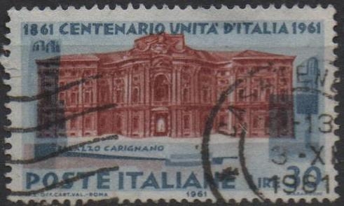 Centenario d' l' Unificación d' Italia, Palacio Carignano, Turín