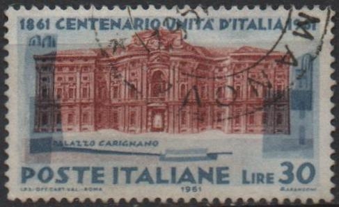 Centenario d' l' Unificación d' Italia, Palacio Carignano, Turín