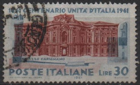 Centenario d' l' Unificación d' Italia, Palacio Carignano, Turín