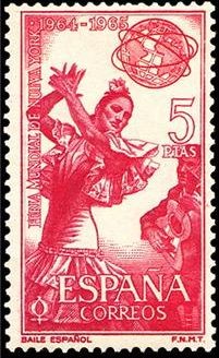 ESPAÑA 1964 1593 Sello Nuevo Feria de Nueva York Baile Español Carmen Amaya