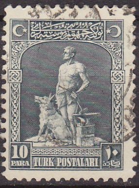 TURQUIA Turkia 1926 Scott 634 Sello El Legendario Herrero y su Lobo Gris usado