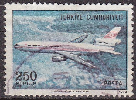 TURQUIA Turkia 1973 Scott C56 Sello Avion Dc-10 usado