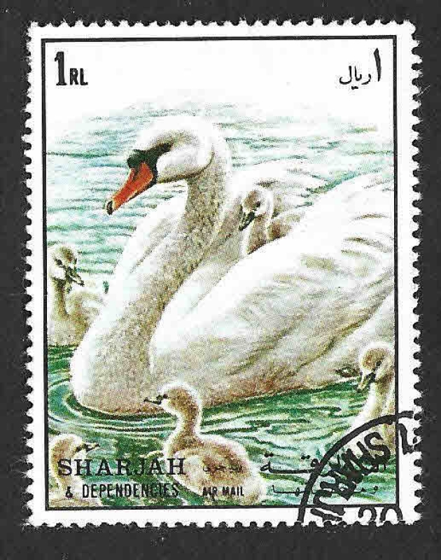 Mi1190A - Cisne Vulgar (SHARJAH)