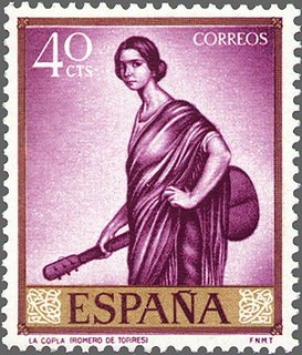 ESPAÑA 1965 1658 Sello Nuevo Julio Romero de Torres La Cancion