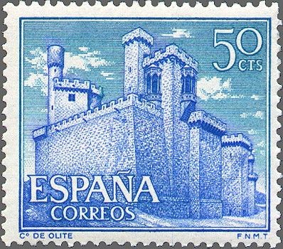 ESPAÑA 1966 1741 Sello Nuevo Serie Castillos Olite Navarra