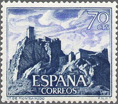 ESPAÑA 1966 1742 Sello Nuevo Serie Castillos Monteagudo Murcia