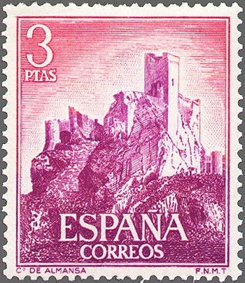 ESPAÑA 1966 1745 Sello Nuevo Serie Castillos Almansa Albacete