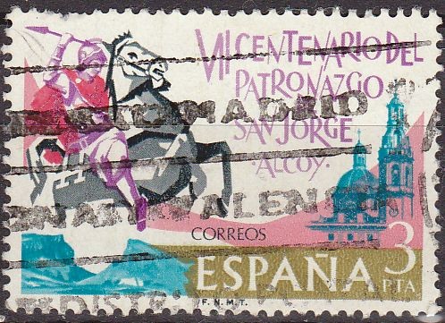 España 1976 2315 Sello º VII Centenario de la aparición de San Jorge en Alcoy Timbre Espagne Spain S