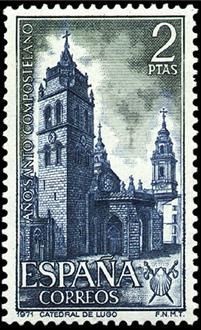 ESPAÑA 1971 2065 Sello Nuevo Año Santo Compostelano Catedral de Lugo