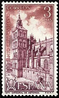 ESPAÑA 1971 2067 Sello Nuevo Año Santo Compostelano Catedral de Astorga