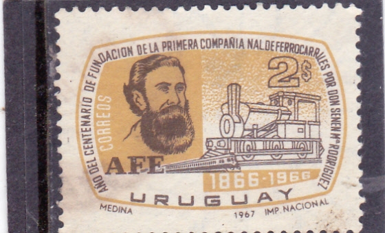 Año del centenario fundación ferrocarriles-Senén Rodríguez y Locomotora