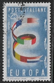  Europa (C.E.P.T.) 1957 -Banderas coloridas