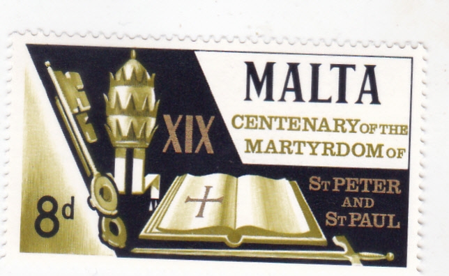 Biblia abierta y emblemas episcopales