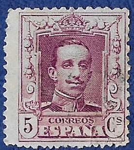 Edifil 312 Alfonso XIII tipo Vaquer 5 cts