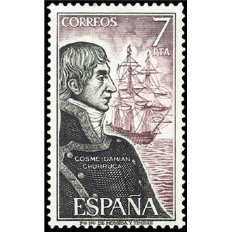 ESPAÑA 1976 2308 Sello Nuevo Serie Personajes Españoles Cosme Damian Churruca