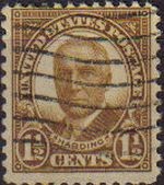 USA 1930 Scott 684 Sello Presidente Warren G. Harding (2/11/1865-2/8/1923) usado Estados Unidos Etat