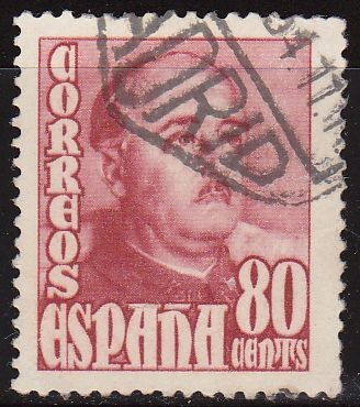 ESPAÑA 1948 1023 Sello General Franco 80c Usado Stamps