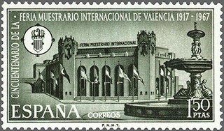 ESPAÑA 1967 1797 Sello Nuevo Feria Muestrario Internacional Valencia c/trazas oxido