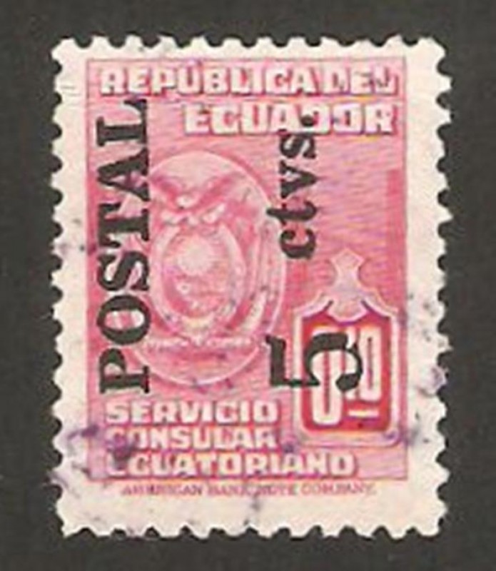 servicio consular, impreso postal 5c.