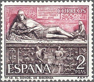 ESPAÑA 1968 1878 Sello Nuevo Serie Turistica El Doncel Catedral de Sigüenza Guadalajara c/s charnela