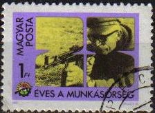 HUNGRIA Magyar Posta 1982 3532 Sello 25 Aniv. Milicias Militares usado Scott2721