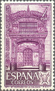 ESPAÑA 1971 2049 Sello Nuevo Año Santo Compostelano Catedral Sto. Domingo de la Calzada Logroño Yv17