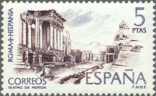 ESPAÑA 1974 2188 Sello Nuevo Roma Hispania Teatro Romano de Merida Badajoz