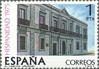 ESPAÑA 1975 2293 Sello Nuevos Hispanidad Uruguay El Cabildo de Montevideo c/señal charnela