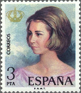 ESPAÑA 1975 2303 Sello Nuevo Reyes de España Dª Sofia Yvert1949 c/señal Charnela