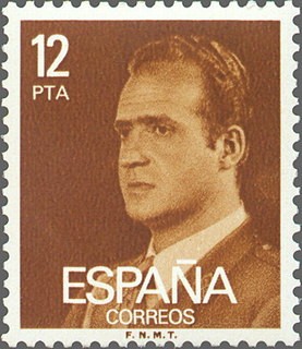 ESPAÑA 1976 2349 Sello Nuevo Serie Básica Rey Juan Carlos I 12 pts c/señal charnela