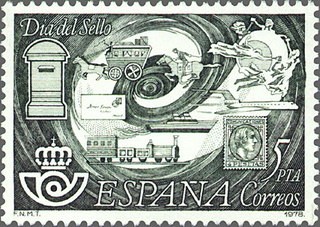 ESPAÑA 1978 2480 Sello Nuevo Día del Sello. Correos c/señal charnela