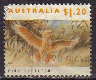 AUSTRALIA 1993 Scott 1286 Sello Animales Aves Cacatua Rosa Stamp Pink Cockatoo usado Michel 1367