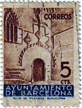 Barcelona. Puerta Gótica del ayuntamiento 1936