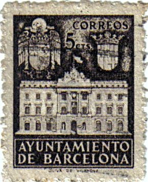 Barcelona. Fachada del ayuntamiento 1942