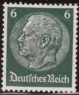 Deutsches Reich 1933 Scott 419 Sello Nuevo 85 Cumpleaños de Von Hindenburg 6 Michel516