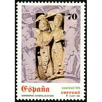 ESPAÑA 1998 3597 Sello Nuevo Navidad Capitel con los desposorios de la Virgen y San Jose Catedral de