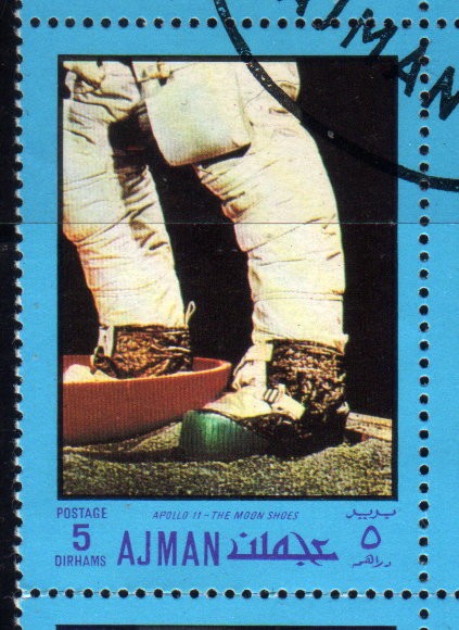 1970 Ajman:  Apolo 11, botas lunares