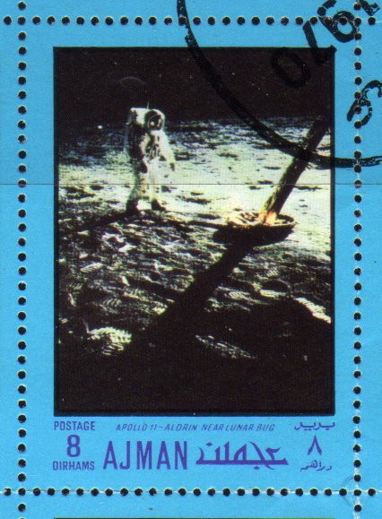 1970 Ajman: Apolo 11,  Aldrin junto al modulo lunar