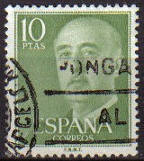 ESPAÑA 1955 1163 Sello General Franco 10pts Usado