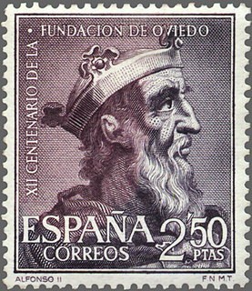 ESPAÑA 1961 1397 Sello ** XII Cent. Fundación Oviedo Alfonso II Yv1070