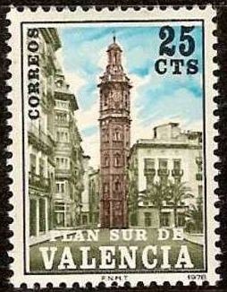 España Valencia 1978 Ed.09 Sello Nuevo Torre de Santa Catalina 25cts