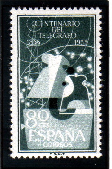1955 Centenario del Telegrafo. Edifil 1181