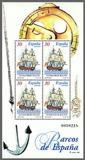 ESPAÑA 1996 3415 Sello ** HB Barcos de Epoca Navio Real Phelipe