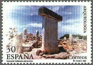 ESPAÑA 1995 3395 Sello Nuevo Arqueología Taula de Torralba d'en Salort Menorca