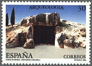 ESPAÑA 1995 3396 Sello ** Arqueología Cueva de Menga Antequera Malaga