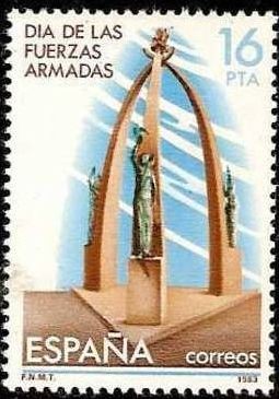 ESPAÑA 1983 2710 Sello Nuevo Dia de las Fuerzas Armadas Monumento en Burgos c/señal charnela Yvert23